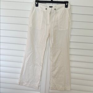 J. Crew‎ Factory White Wide-Leg Trousers